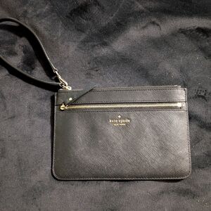 Slim black wristlet